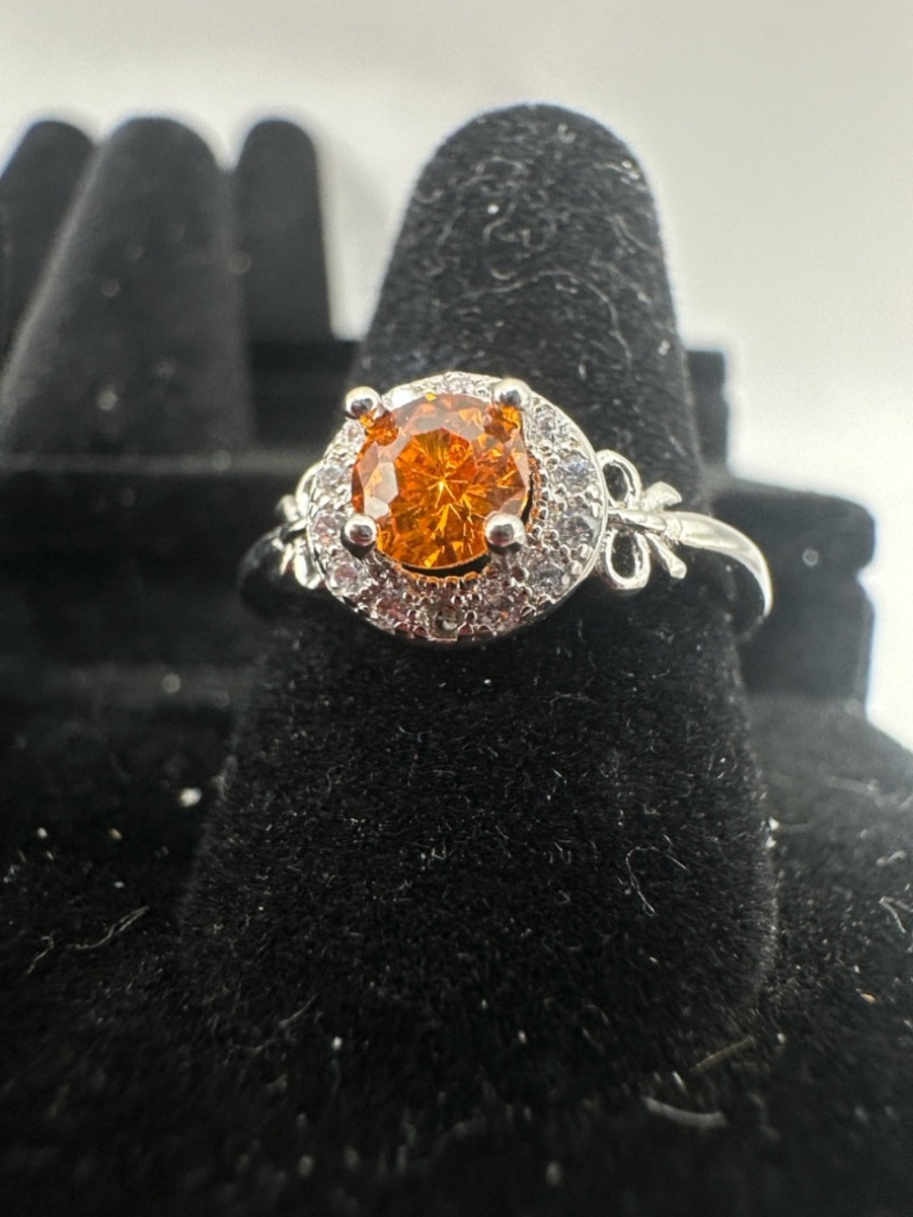 Silver Ring with Citrine Center Stone - Women's Fashion Jewelry